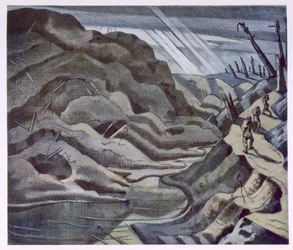 Pejzaż, Rok Naszego Pana 1917, z brytyjskich artystów na froncie, kontynuacja frontu zachodniego, część trzecia, Paul Nash