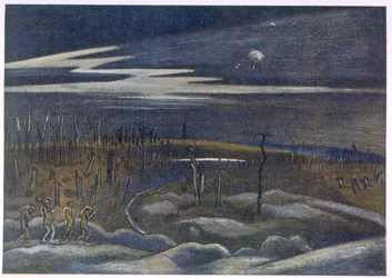 Meadow with Copse, z brytyjskich artystów na froncie, kontynuacja frontu zachodniego, część trzecia, Paul Nash