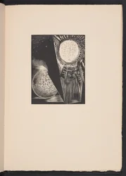 Słońce i Księżyc, ilustracja z książki "Obrazy wojny... Poems" autorstwa Richarda Aldingtona