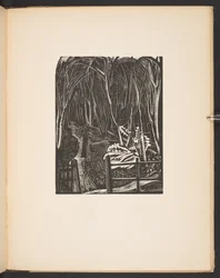Winter Wood, ilustracja z "Places. 7 grafik odtworzonych z klocków zaprojektowanych i wygrawerowanych przez Paula Nasha, z ilustracjami prozą". Londyn, William Heinemann