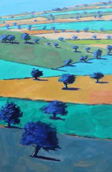 Cotswold Way, From Broadway #1, 2022 (akryl na płycie)