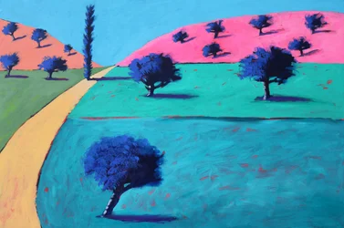 Pink Hills #1, 2022 (akryl na płycie)