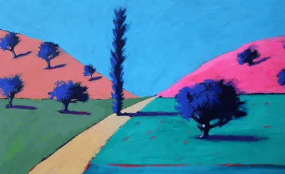 Pink Hills #2, 2022 (akryl na płycie)
