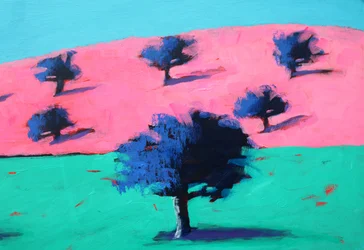 Pink Hills #3, 2022 (akryl na płycie)