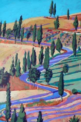 Toskania (akryl na pokładzie)