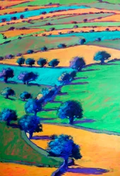 West Malvern #4 (szczegół), 2024 (akryl na tekturze)