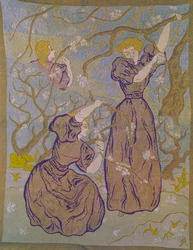 Gobelin Dwie kobiety pod drzewem w rozkwicie Paul Ranson (1864-1909) Kolekcja XX wieku Michel Ranson