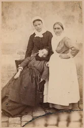 Epilepsja histeryczna, atak, faza epileptoidalna, ilustracja z "Iconographie Photographique de La Salpetriere" Bourneville et P. Regnard, tablica XVI, Paryż, 1876 (odbitka albuminowa)