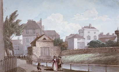 The Thatched House Inn i New River, Islington, Londyn, c1790.