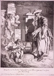 Kobieta z rzadkim pokazem, Cries of London, 1760