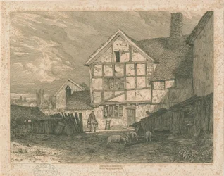 Wolverhampton - Ruiny domu szachulcowego: staloryt, bd [ok. 1815]