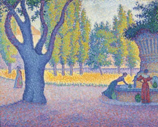 Saint-Tropez, fontanna des Lices, 1895
