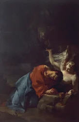Chrystus w ogrodzie, ok. 1750 r., Paul Troger (1698-1762), olej na płótnie, 241x157 cm