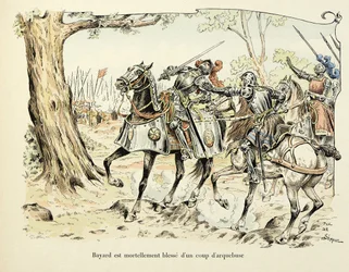 Ilustracja zaczerpnięta z książki „Histoire du chevalier Bayard” autorstwa Theodore