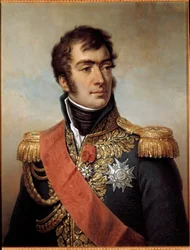 Portret Auguste Frederic Louis (Auguste-Frederic-Louis) z Viesse de Marmont, księcia cesarstwa Raguse Marechal w 1809 (1774-1852) - reprezentowany w mundurze z tablicą Legii Honorowej pod Restauracją. Obraz Paulina Jean-Baptiste