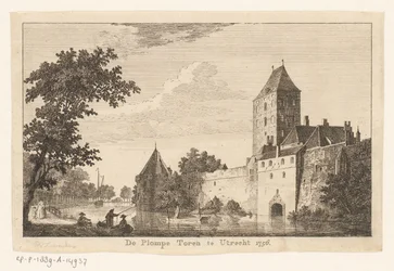 Widok na Plompe Toren w Utrechcie, 1756 Plompe Toren w Utrechcie 1756 (tytuł na obiekcie)
