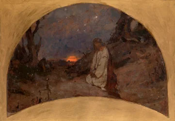 Agonia w Ogrodzie Oliwnym (Agonia w ogrodzie; szkic do katedry św. Włodzimierza w Kijowie) - Praca Pawła Aleksandrowicza Swedomskiego (Świedomskiego) (1849-1904) ), h