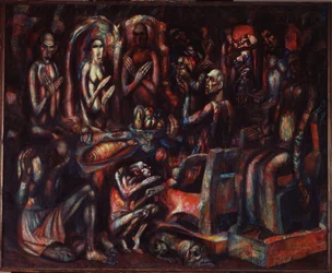 "La Fete des Rois" (Święto Królów) Obraz Pawła Nikołajewicza Filonowa (1883-1941) 1913 Państwowe Muzeum Rosyjskie, Sankt Petersburg