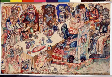 „Święto Królów”” Akwarela i pióro Pawła Nikołajewicza Filonowa (1883-1941) ok. 1912 r. Państwowe Muzeum Rosyjskie w Sankt Petersburgu