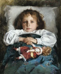 Dziecko z lalką par Trubetskoy (Troubetzkoy), książę Paweł (Paweł) Pietrowicz (1866-1938)