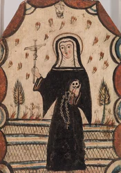Święta Rita z Cascia, ok.1815 (farba na bazie wody na desce)
