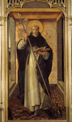 Reprezentacja św. Dominika de Guzman (1170-1221), założycielki zakonu dominikanów Obraz autorstwa Pedro Berruguete (1450-1504) XV w. Nd. 1,77x0,9 m Madryt, Muzeum Prado