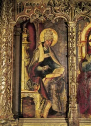 Św. Grzegorz Wielki, obraz Pedro Berruguete, ok. 1449-1503