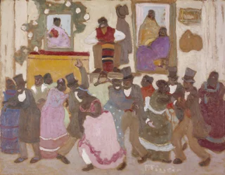 Tańczący ludzie: Candombe, ok. 1920 (olej na płycie)