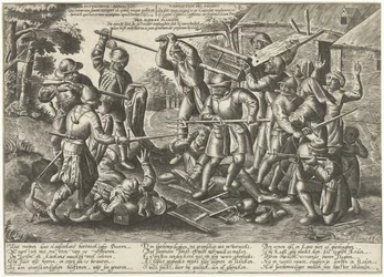Bitwa między chłopami a żołnierzami Derboer Plaeghe (tytuł na obiekcie)