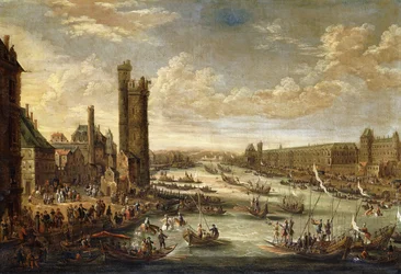 Widok na Paryż w kierunku Luwru i Tour de Nesle, 1671-77