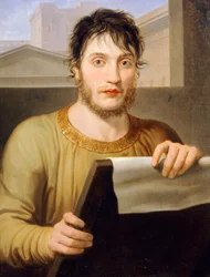 Giuseppe Guizzardi w antycznej sukni, autorstwa Pelagiusa Palagi (1775-1860), olej na płótnie, 60x47 cm