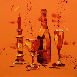 Martwa natura w pomarańczy, 2005 (olej na płótnie)