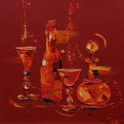Martwa natura w czerwieni, 2005 (olej na płótnie)