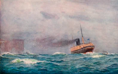 Parowiec P. & O. w kierunku na zewnątrz, 1913