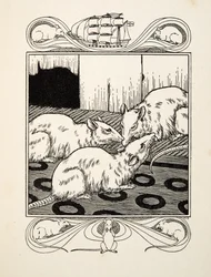 Obowiązek synowski, ze Sto anegdot zwierząt, wyd. 1924 (grawerowanie)