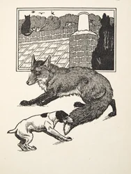 W pogoni za lisem, z „Stu anegdot zwierząt”, wyd. 1924