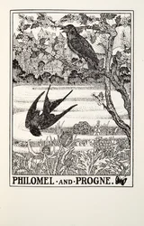 Philomel i Progne, z Fontaine Fables, wyd. 1905
