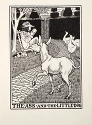 Osioł i piesek, z Fontaine Fables, wyd. 1905