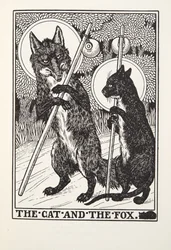 Kot i lis, z Fontaine Fables, wyd. 1905