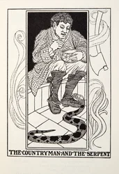 Rodak i wąż, z Fontaine Fables, wyd. 1905