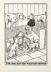 Kolacja Pies i jego Panowie, z Fontaine Fables, wyd. 1905