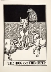 Pies i owca, z Stu bajek Ezopa, wyd. 1903