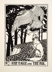 Orzeł i lis, z Stu bajek Ezopa, wyd. 1903