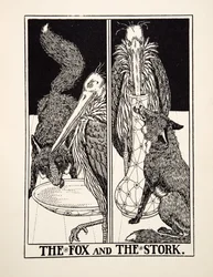 Lis i bocian, z Stu bajek Ezopa, wyd. 1903
