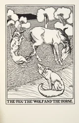 Lis, wilk i koń, z Fontaine Fables, wyd. 1905
