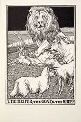 Jałówka, Koza i Owca, z Fontaine Fables, wyd. 1905