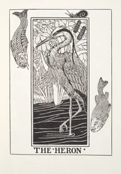 Czapla, z Fontaine Fables, wyd. 1905 (grawerowanie)