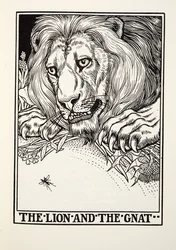 Lew i komar, z Fontaine Fables, wyd. 1905