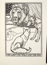 Lew, wilk i lis, z Fontaine Fables, wyd. 1905