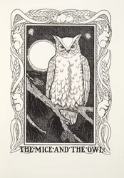 Myszy i sowa, z Fontaine Fables, wyd. 1905